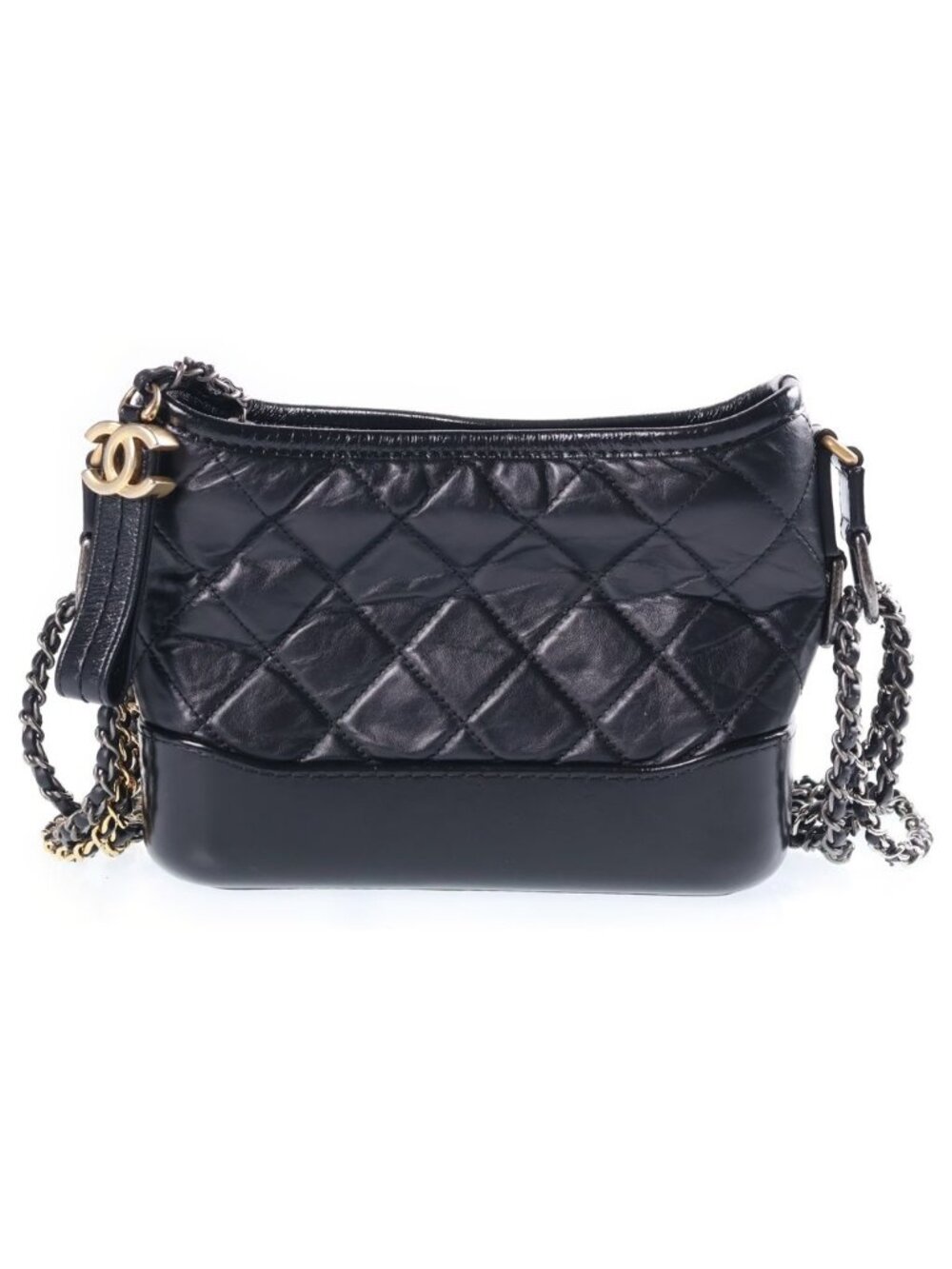 Chanel Gabrielle de Chanel Small Hobo Chain Shoulder Bag Black Vintage Calfskin